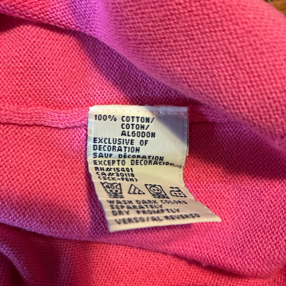 Tommy Hilfiger Bright Pink V-Neck Sweater - Picture 3 of 4